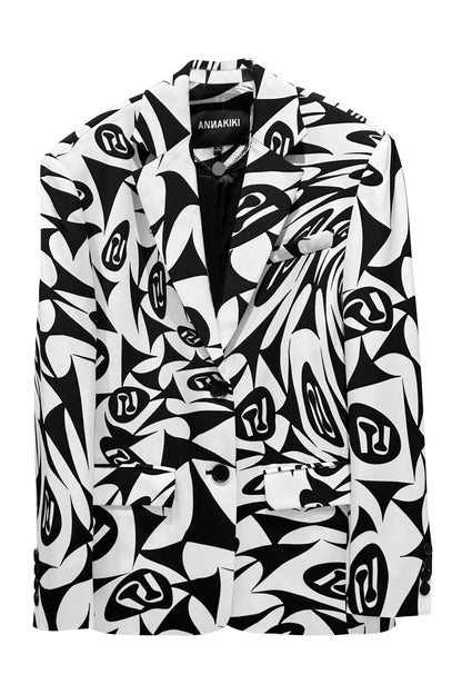 Monogram shaped printed suit