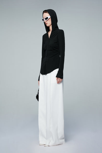 Waist up hooded shirt