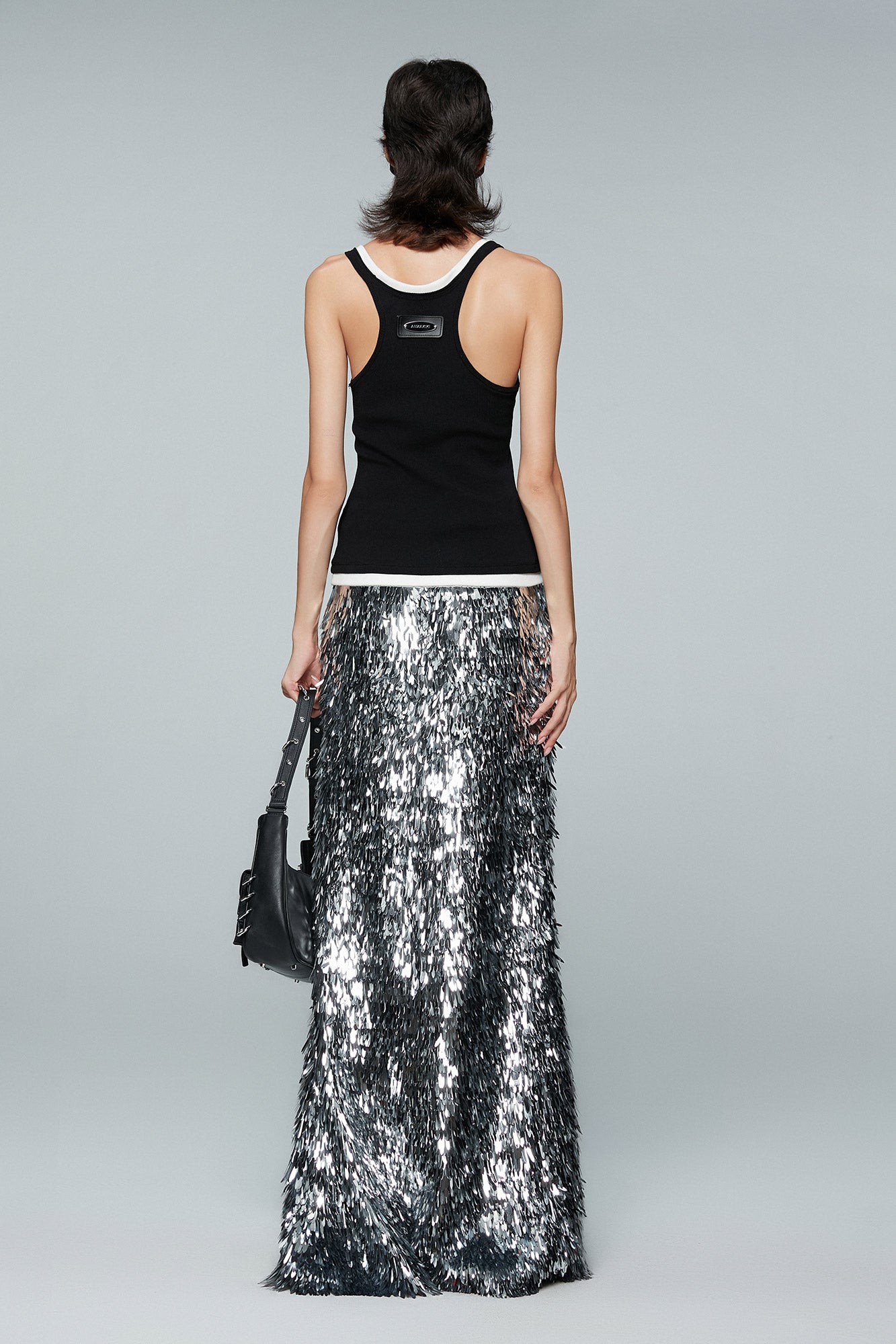 Sequin fish tail long skirt