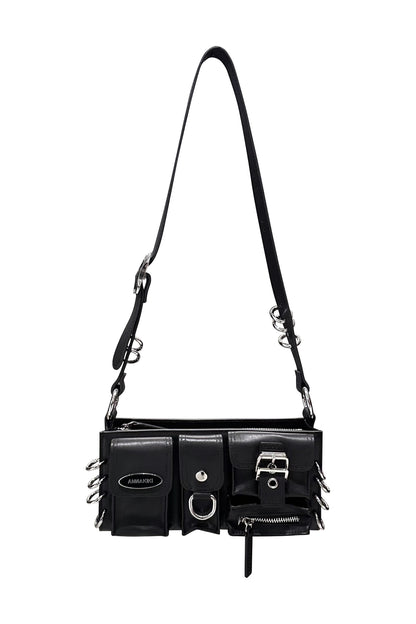 Multi pocket leather functional small bag