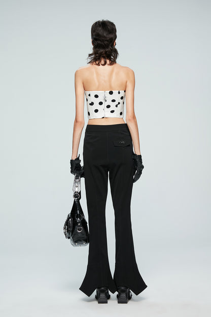 Twisted polka dot Whirlpool shaped bra top