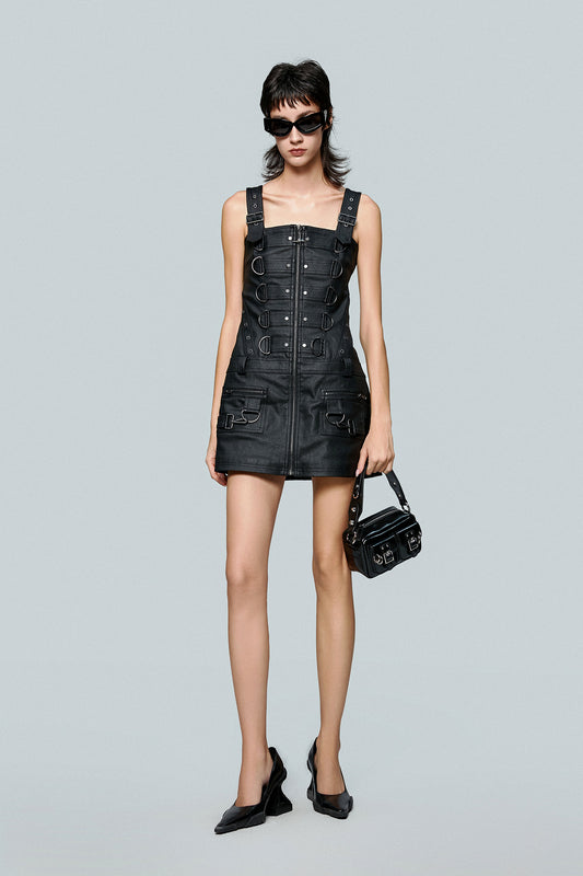 Metal buckle workwear strap skirt