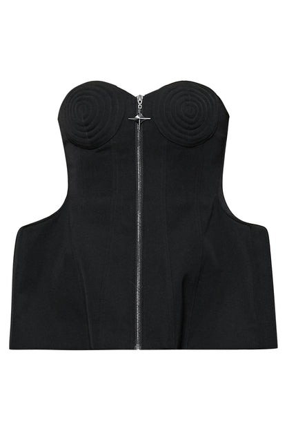 Acetate wool special hemline waist top