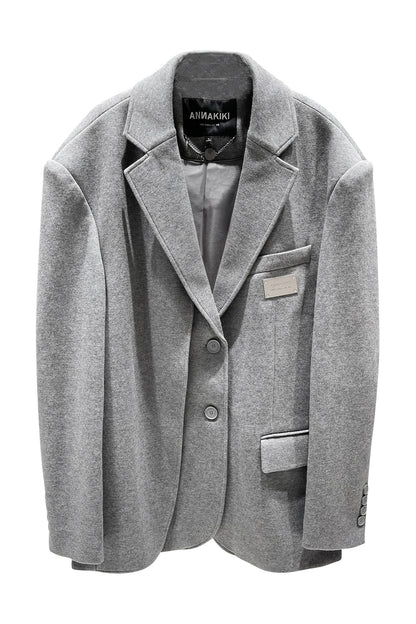Layered loose suit jacket