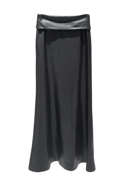 Folding low waisted long skirt