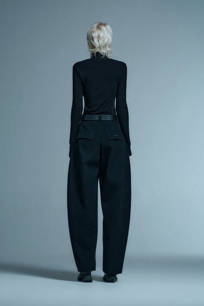 Wool scimitar mid-rise trousers