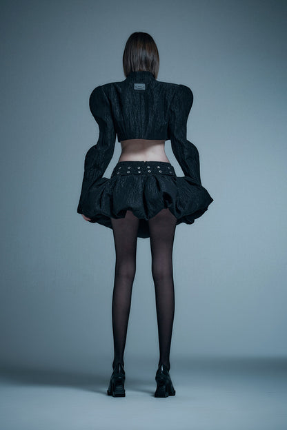 Wave sleeve ultra short suit jacket
