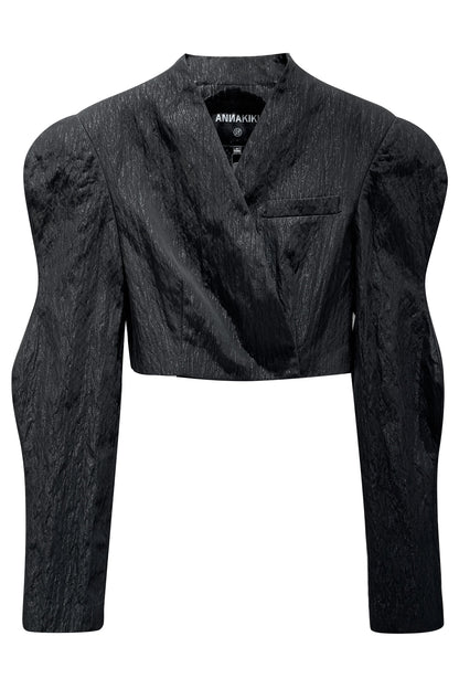Wave sleeve ultra short suit jacket
