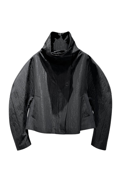 Vertical collar arc sleeve jacket