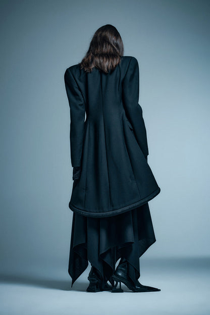 Round Shoulder Tailcoat Hem Jacket