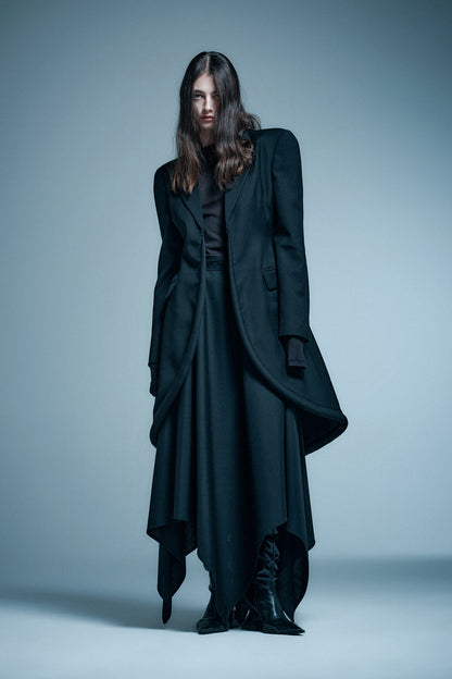 Round Shoulder Tailcoat Hem Jacket
