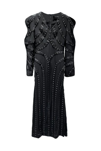 Four pointed star hook and loop wave sleeve dress