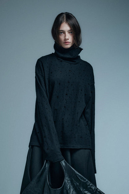 Wool Cowl Neck Pullover Sweater