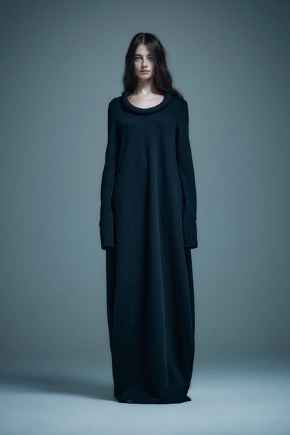 U-Neck Long-Sleeve Dress