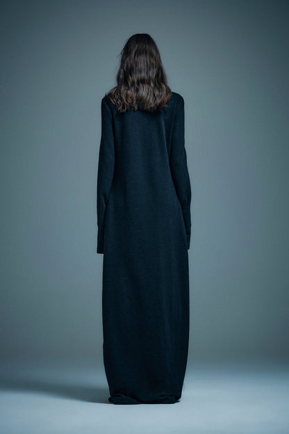 U-Neck Long-Sleeve Dress