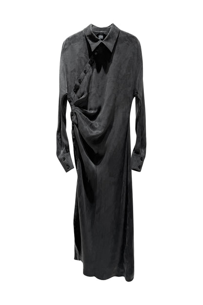 Tencel Asymmetric Pleated Dress