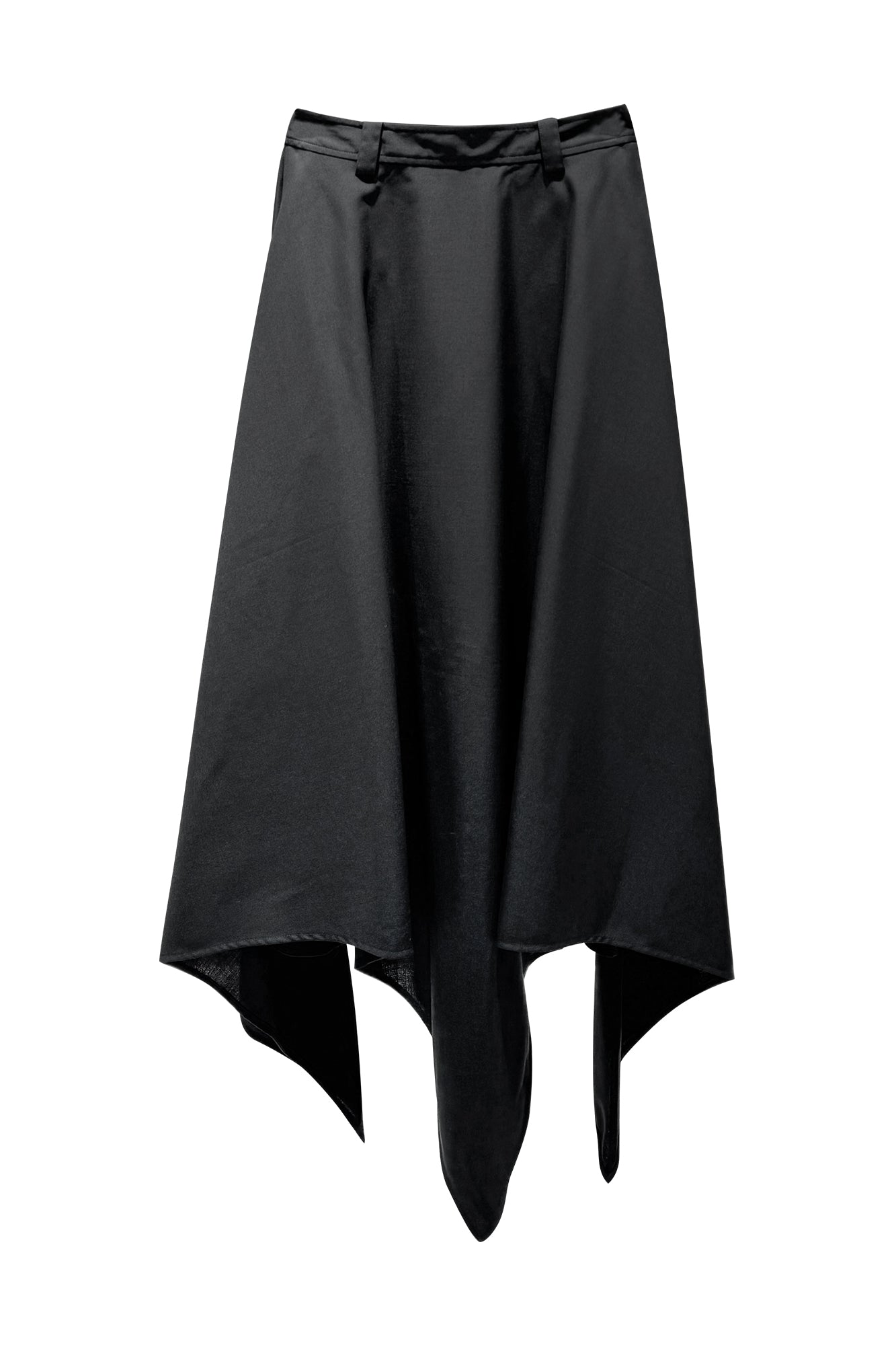 Tailored Star-Shaped Hem Mid-Waist Long Skirt