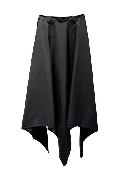 Tailored Star-Shaped Hem Mid-Waist Long Skirt