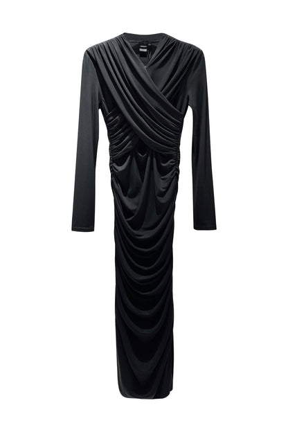 pleated cutout dress