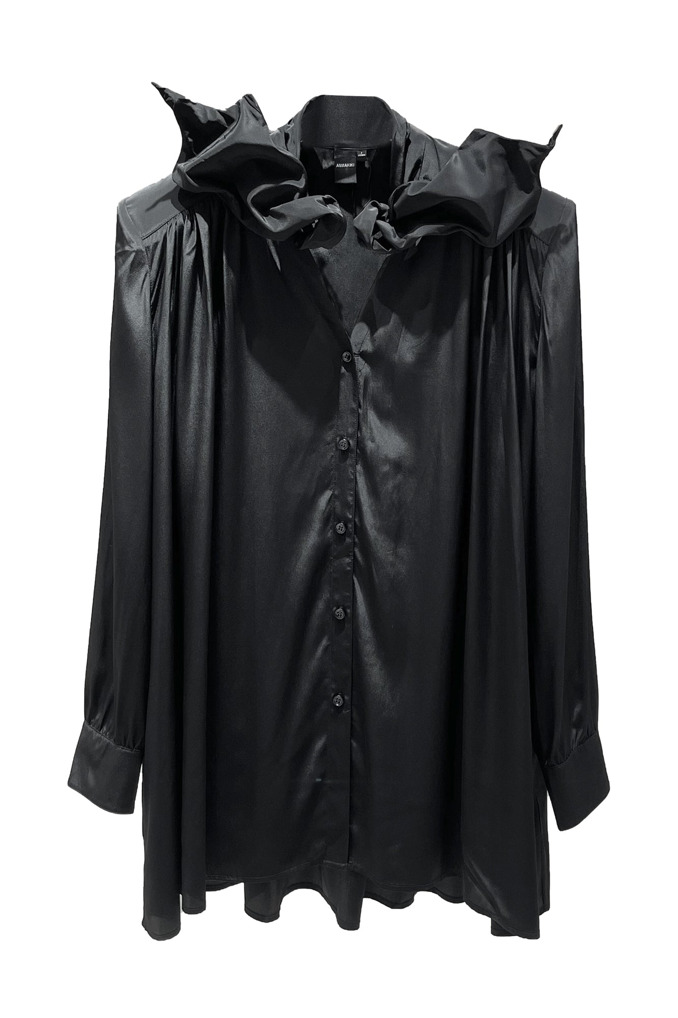 Acetate silk lace up shirt