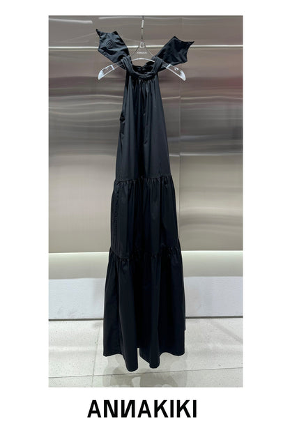 Star ribbon A-shaped hem dress