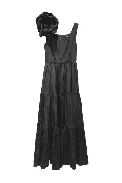 Floral layered pleated dress