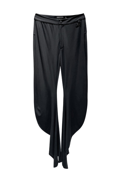 Pinch pleated mid waist pants