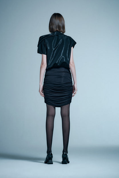 Three-dimensional irregular wide-necked dress