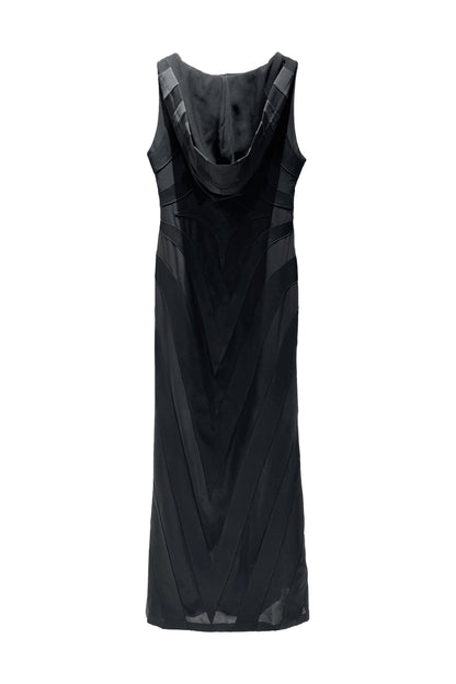 Four-star acetate collage dress