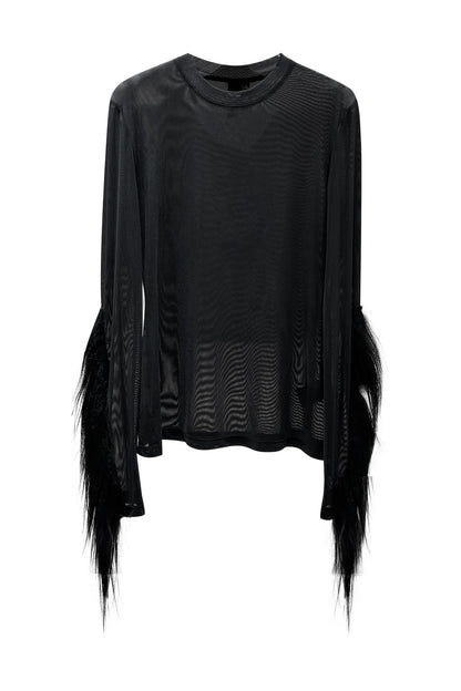 Top piece patchwork mesh top