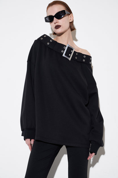 Techwear D-Ring Off-Shoulder Top
