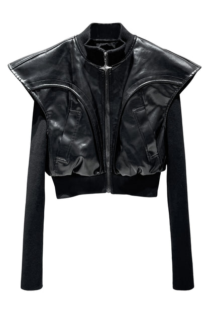 Three dimensional wide shoulder jacket