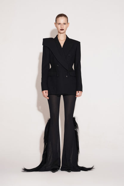 Worsted fleece fly piece suit