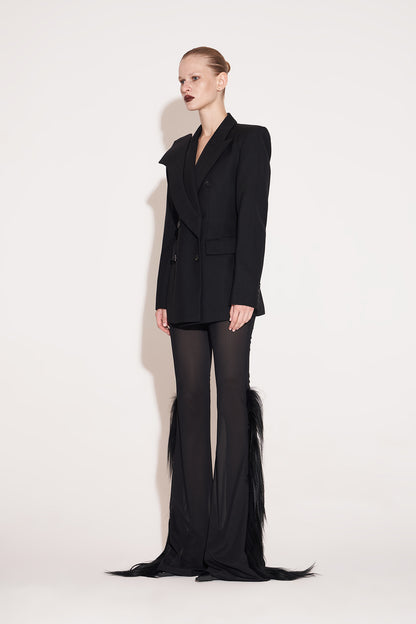 Worsted fleece fly piece suit