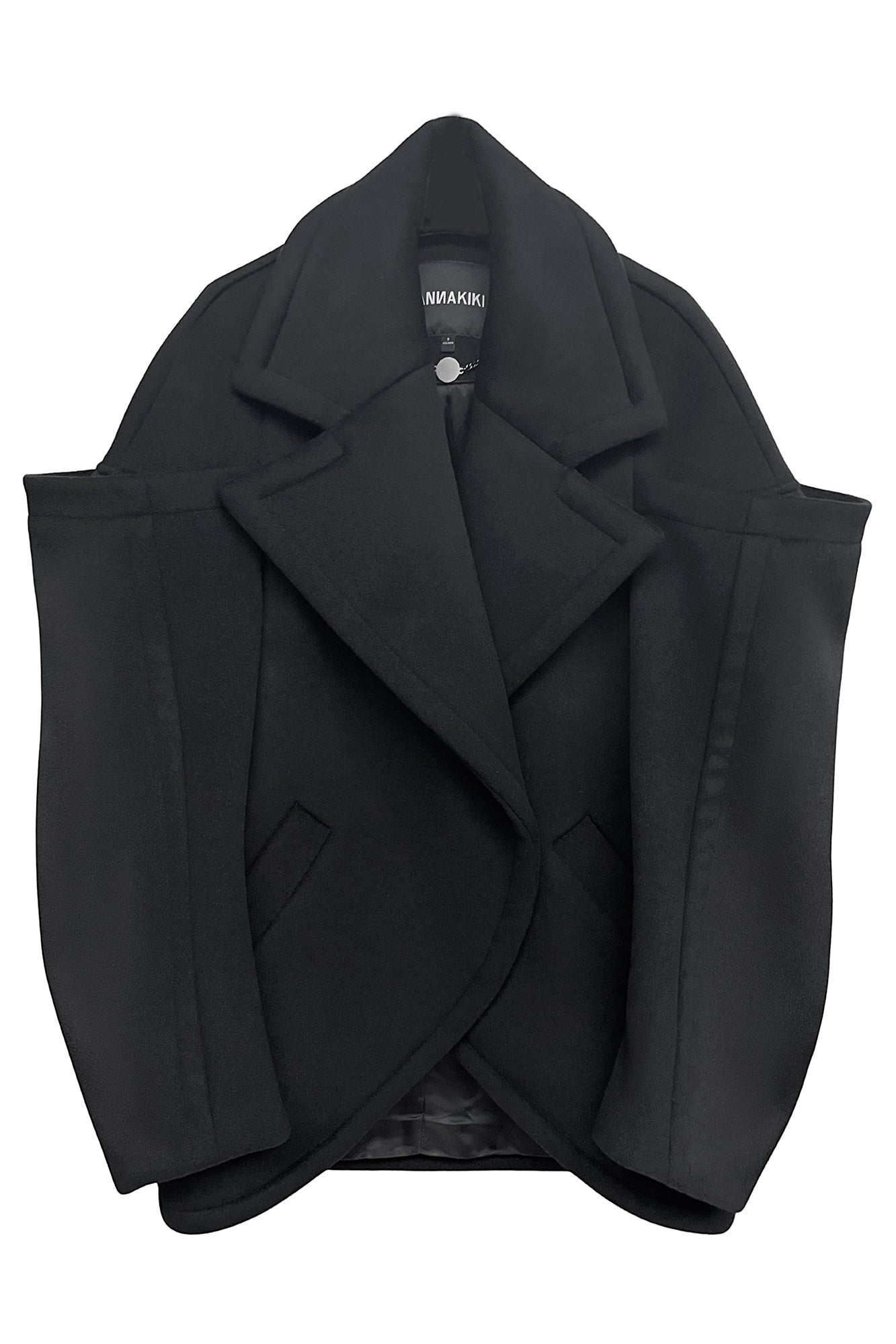 Wool architectural double-sided tweed coat