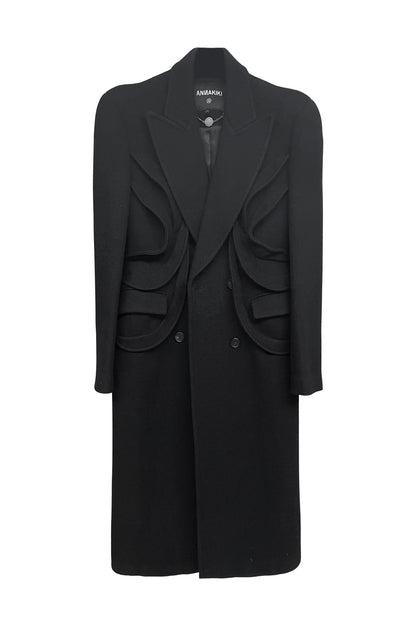 Wool multilayer flying piece architectural coat