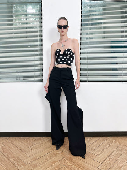 Twisted polka dot Whirlpool shaped bra top